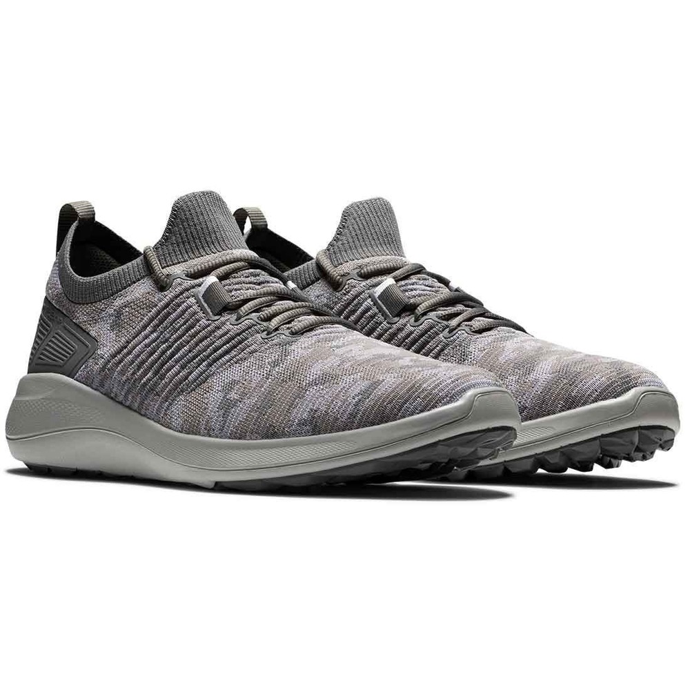 Footjoy FJ Flex XP Spikeless Golf Shoes Mens 7.5 Medium Grey Camo Knit 56272 NEW